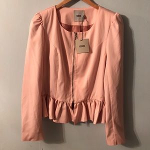 ASOS pink ruffle jacket